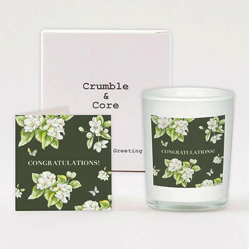 Bright Blooms Candle Congratulations Card Gift Set for Special Occasions - Crumble and Core