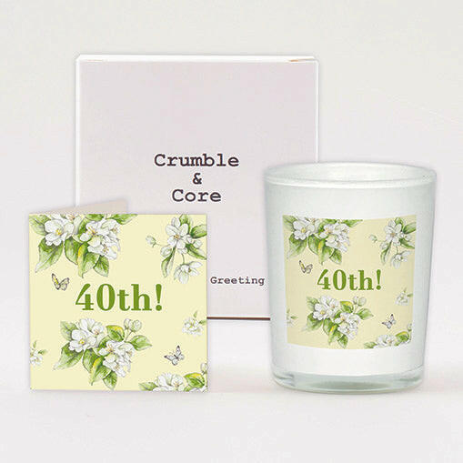 Bright Blooms Boxed Candle and 40th Birthday Card Candles Crumble and Core   