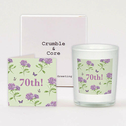 Bright Blooms Boxed Candle and 70th Birthday Card Candles Crumble and Core   