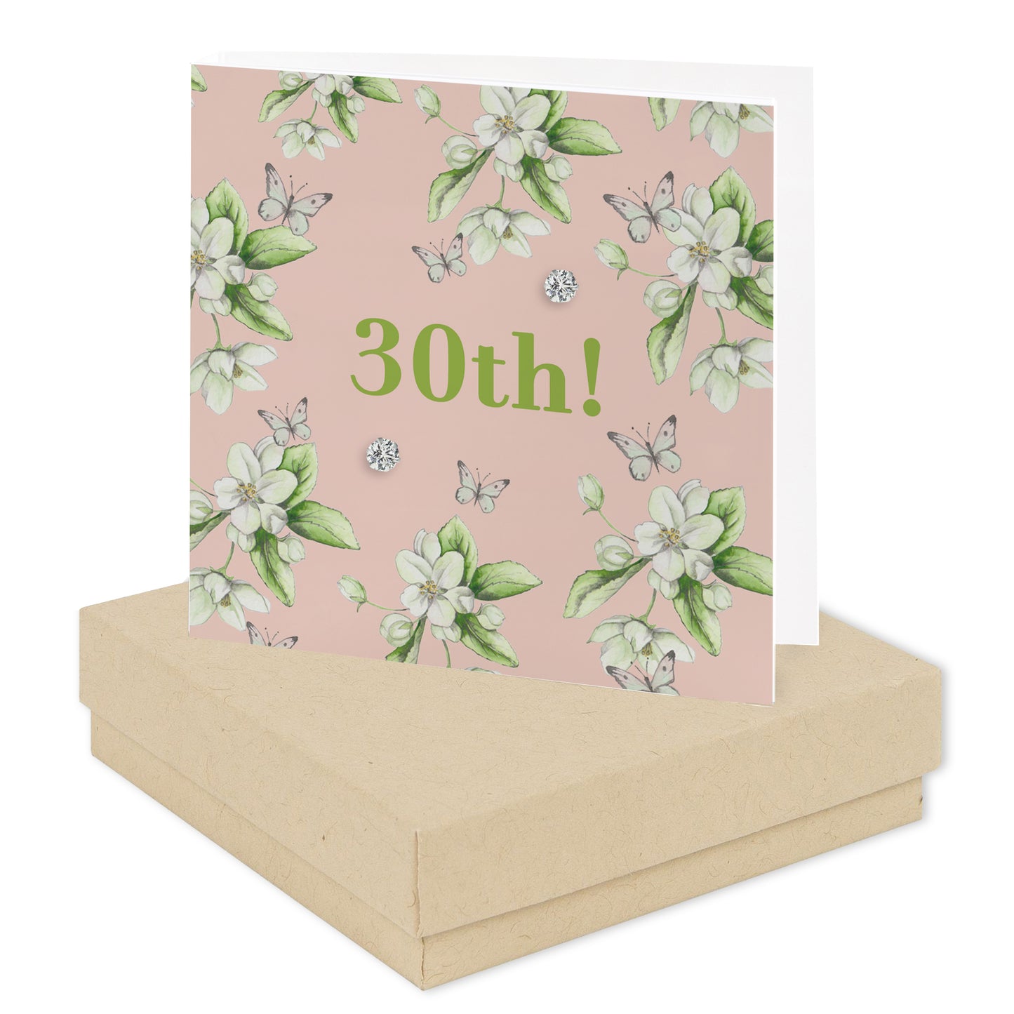 30th Birthday Sterling Silver Earrings and Card Set - Perfect Gift Idea