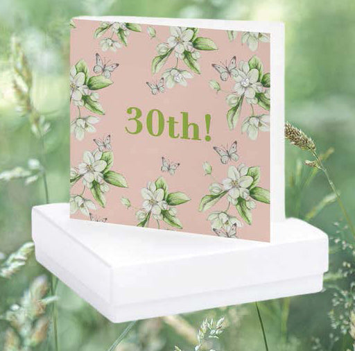 30th Birthday Sterling Silver Earrings and Card Set - Perfect Gift Idea