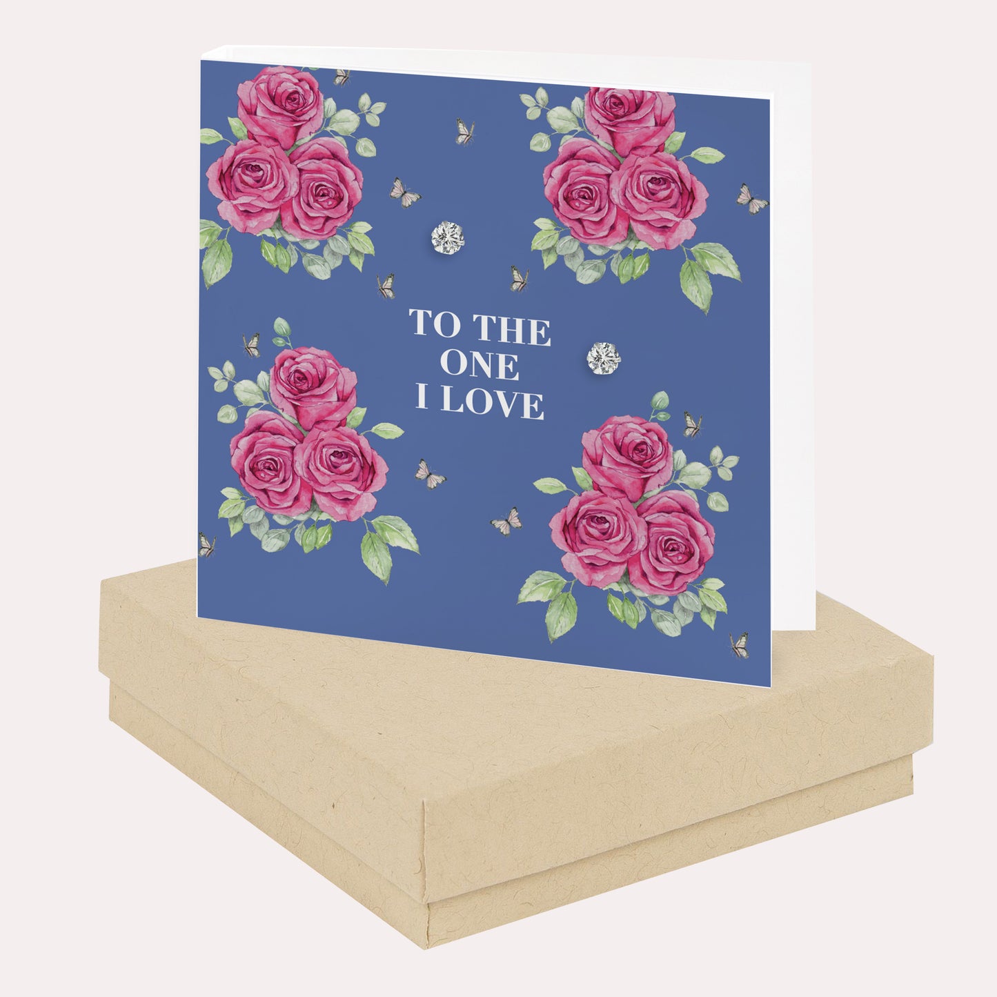 To The One I Love Boxed Card with Sterling Silver Stud Earrings