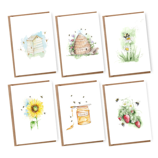 Boxed 'Bumble Bee' pack of assorted A6 cards