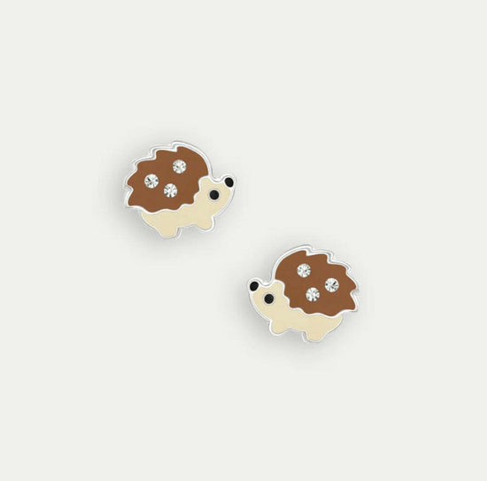 Hedgehog Silver Ear Stud Earrings Crumble and Core   