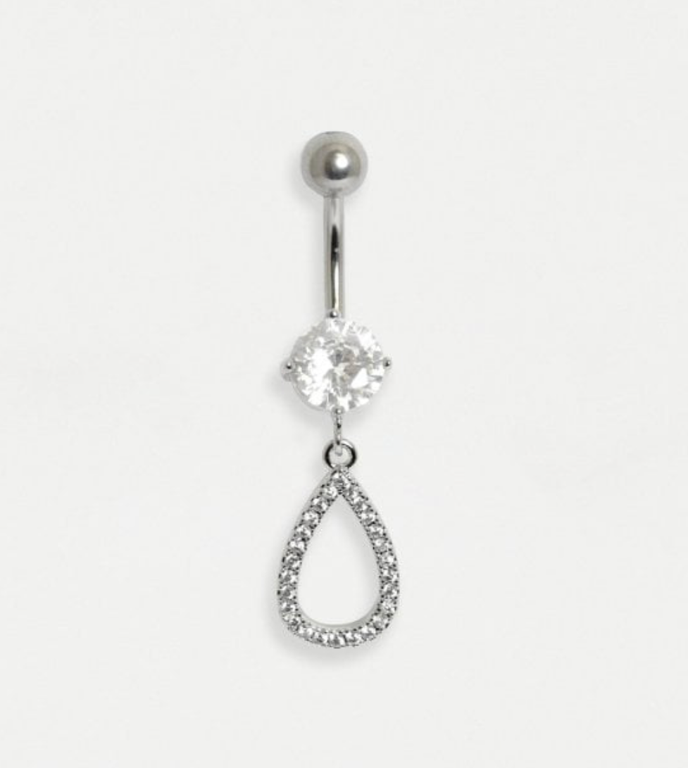 Surgical Steel Teardrop Belly Bar Jewelry Crumble and Core   