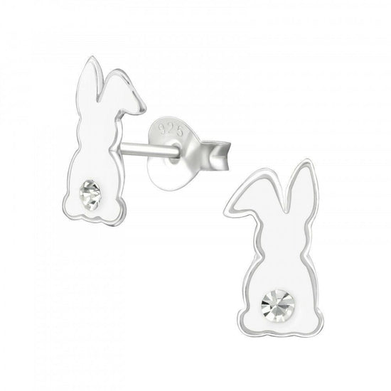 Rabbit Silver Stud Earrings - Hypoallergenic Animal Earrings - Crumble and Core