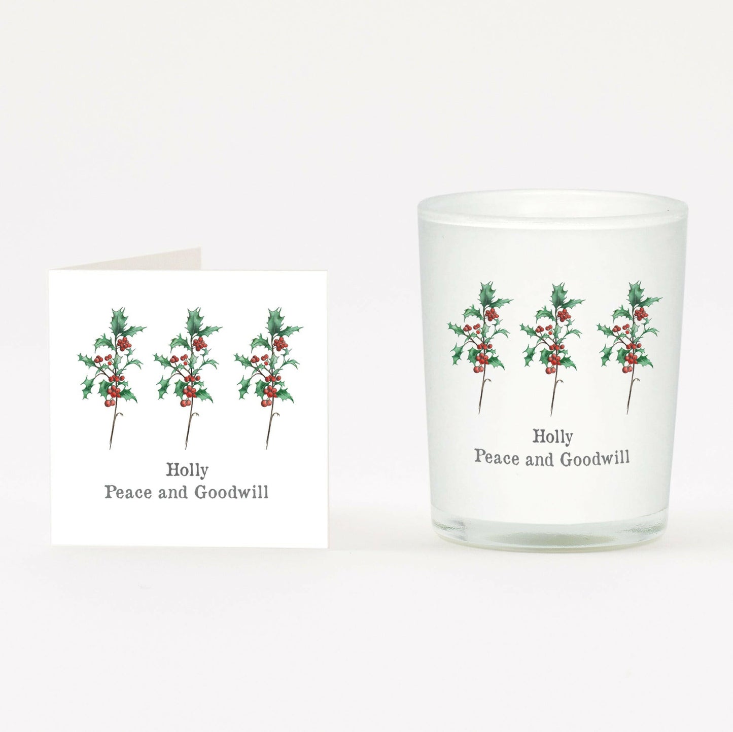 Christmas Holly Boxed Candle and Card Candles Crumble and Core   