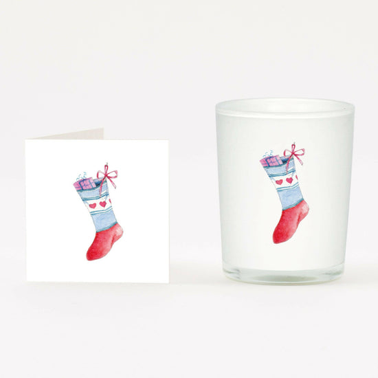 Christmas Stocking Boxed Candle and Card Candles Crumble and Core   