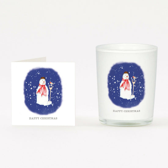 Boxed Christmas Snowman Candle and Card Candles Crumble and Core   