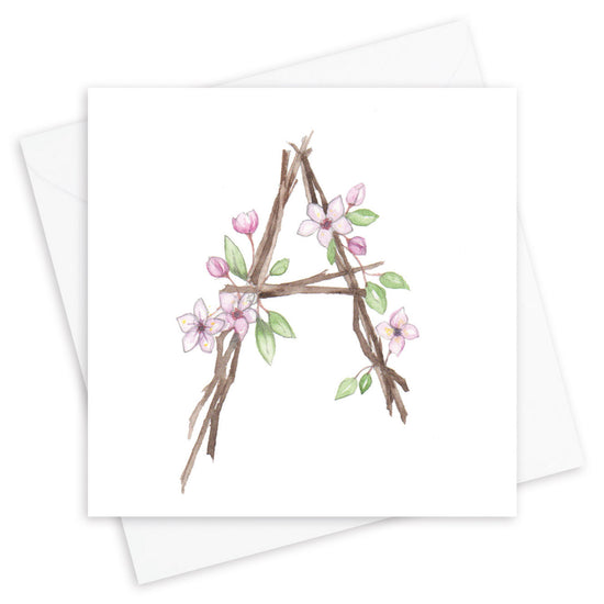 Floral Alphabet Letter B Card - Perfect for Any Occasion - Handcrafted Alphabet Design for Invitations and Gifts - Perfect Card for Names beginning with A - All Occasions