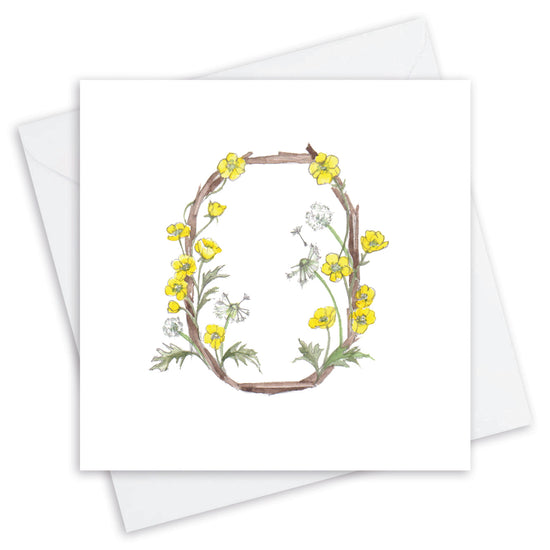 Floral Letter Alphabet Design Card O Letter Card - Handcrafted Alphabet Design for Invitations and Gifts - Perfect Card for Names beginning with O - All Occasions