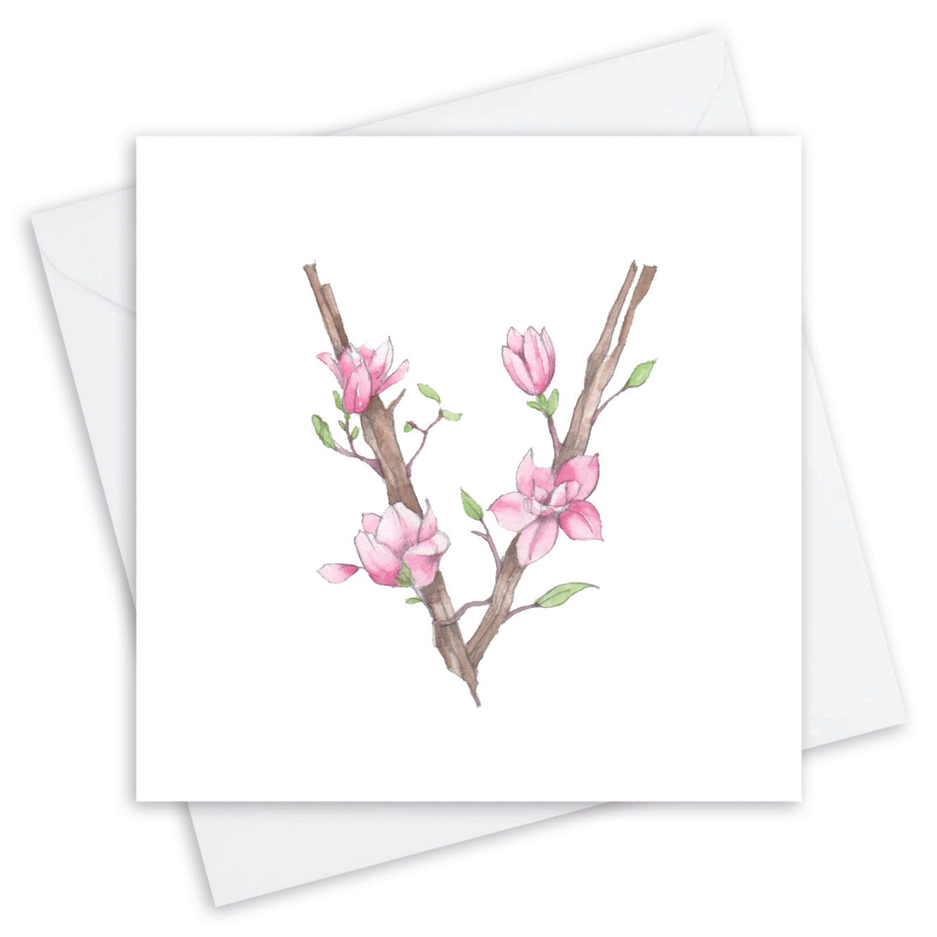 Floral Alphabet Letter V Card - Elegant Design - Perfect for Any Occasion - Handcrafted Alphabet Design for Invitations and Gifts - Perfect Card for Names beginning with V - All Occasions