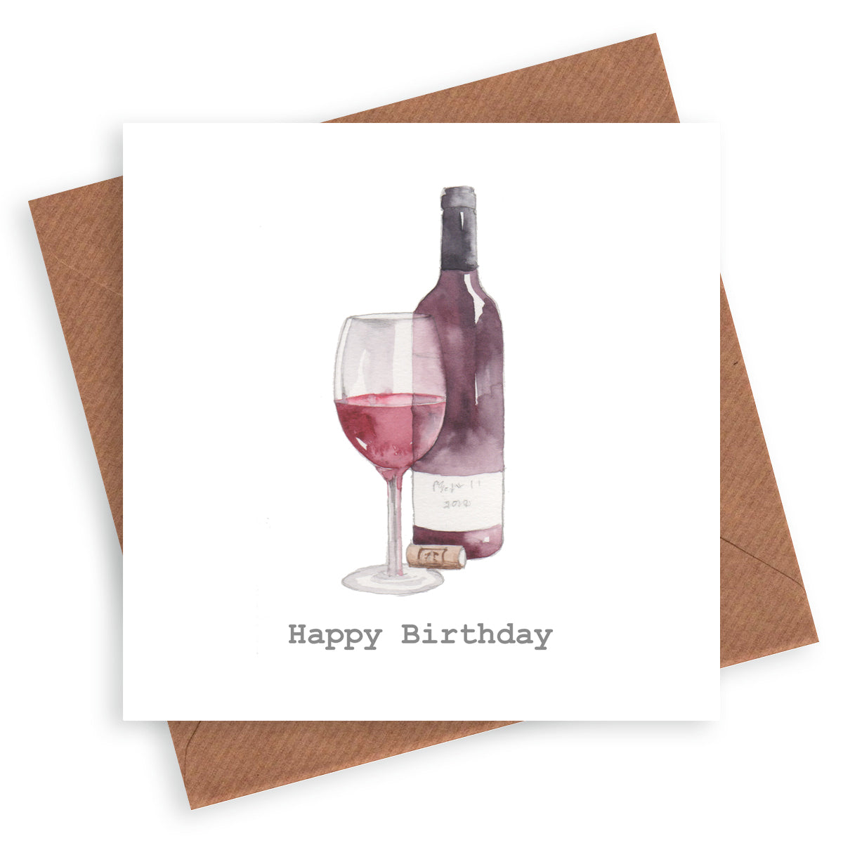 Red Wine Birthday Card