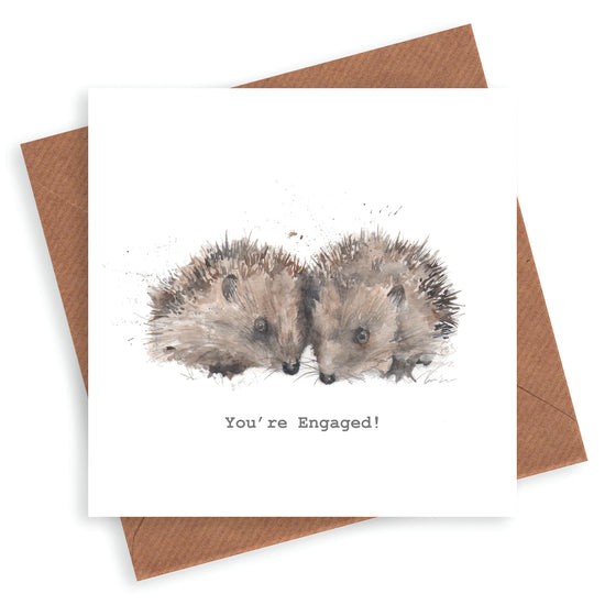 Mr and Mrs Hedgehog Engagement Card