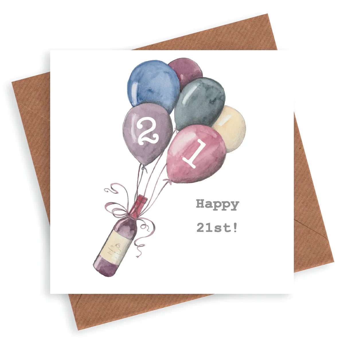 Wine 21st Birthday Card - Crumble and Core