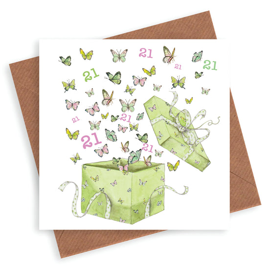 Butterfly 21st Birthday Card