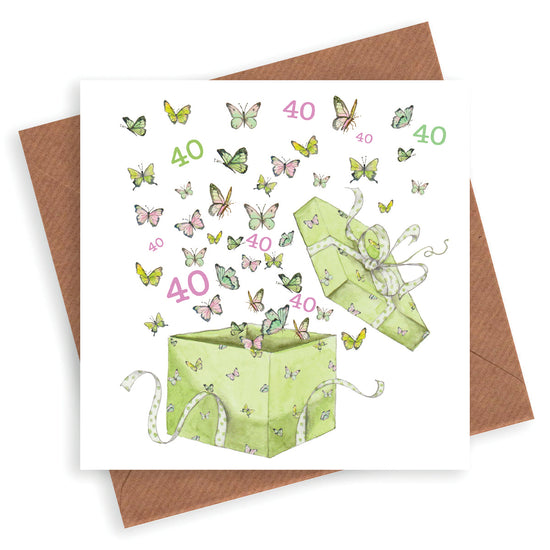 Butterfly 40th Birthday Card