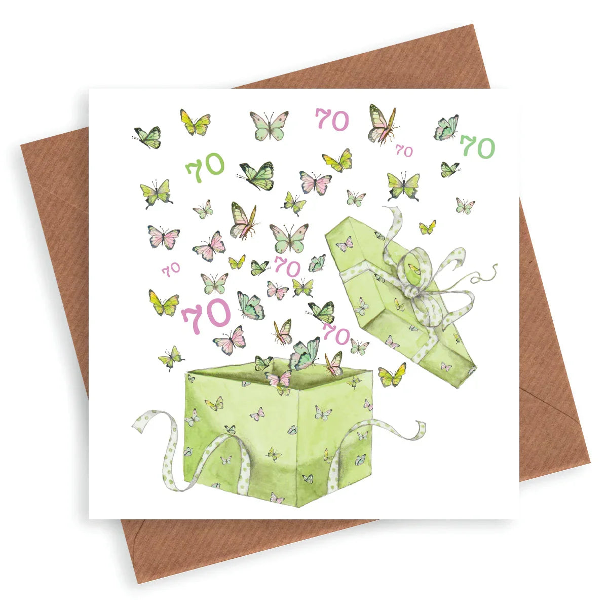 Premium 70th Birthday Butterfly Card - Hand-Finished and Perfect for Your Loved Ones Special Day - Crumble and Core