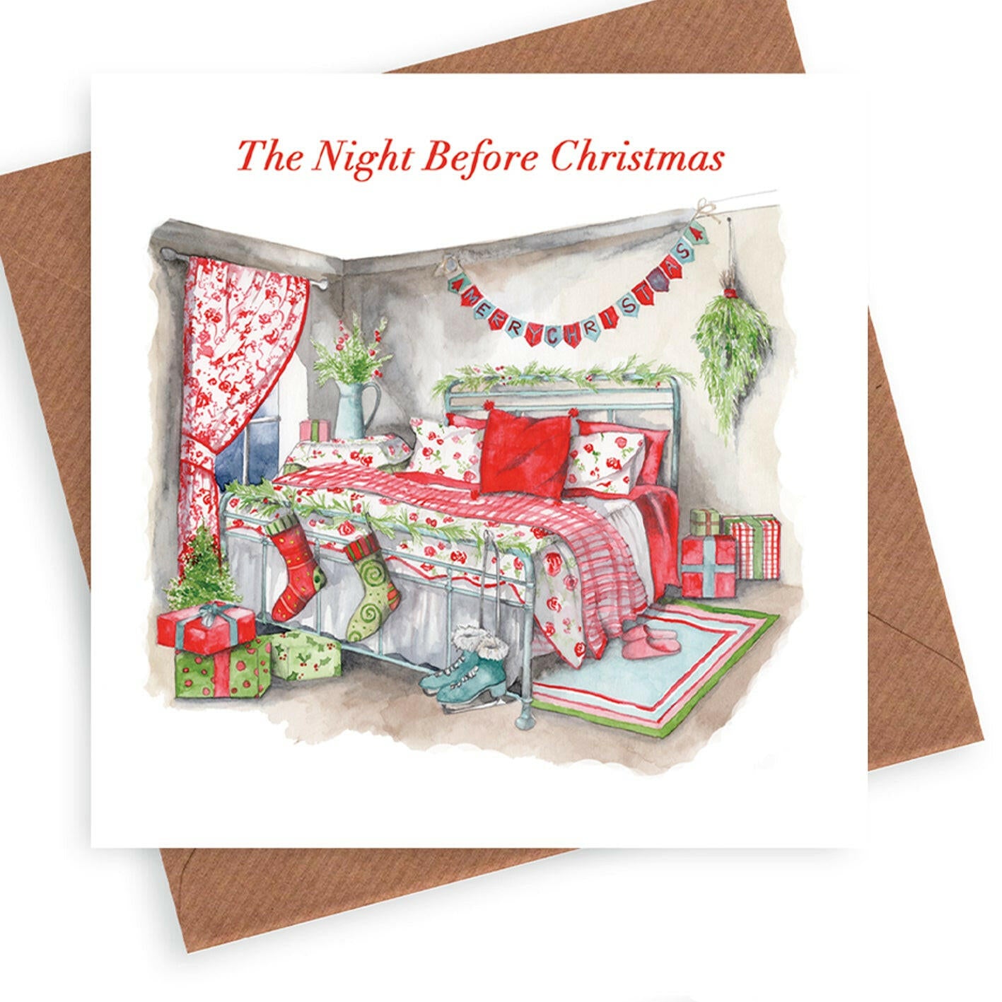 Christmas Bedroom Greeting Card Greeting & Note Cards Crumble and Core   