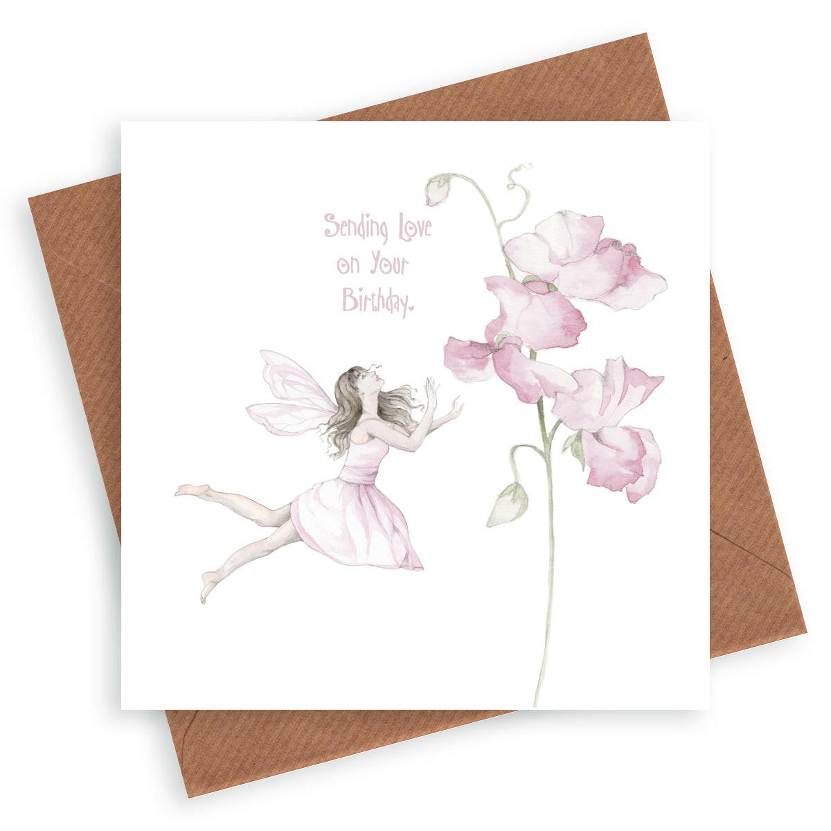 Fairy & Sweet Pea Card Greeting & Note Cards Crumble and Core   