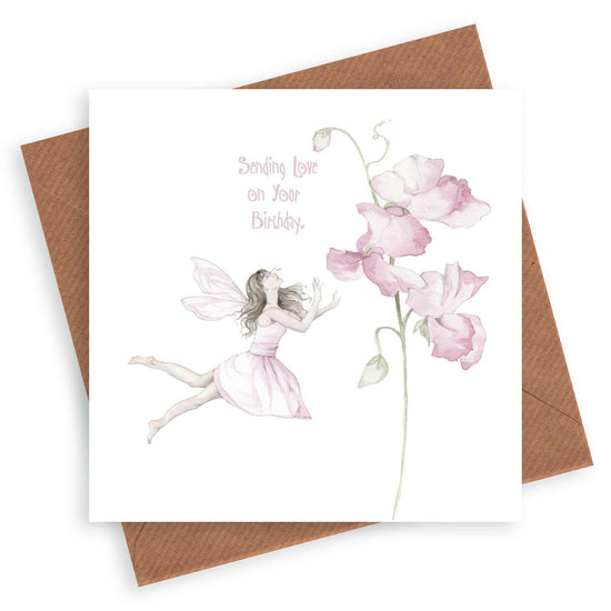 Fairy & Sweet Pea Card Greeting & Note Cards Crumble and Core   