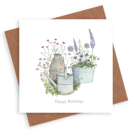 3 Pots Happy Birthday Card Greeting & Note Cards Crumble and Core   