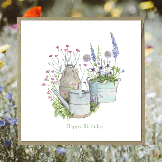 3 Pots Happy Birthday Card