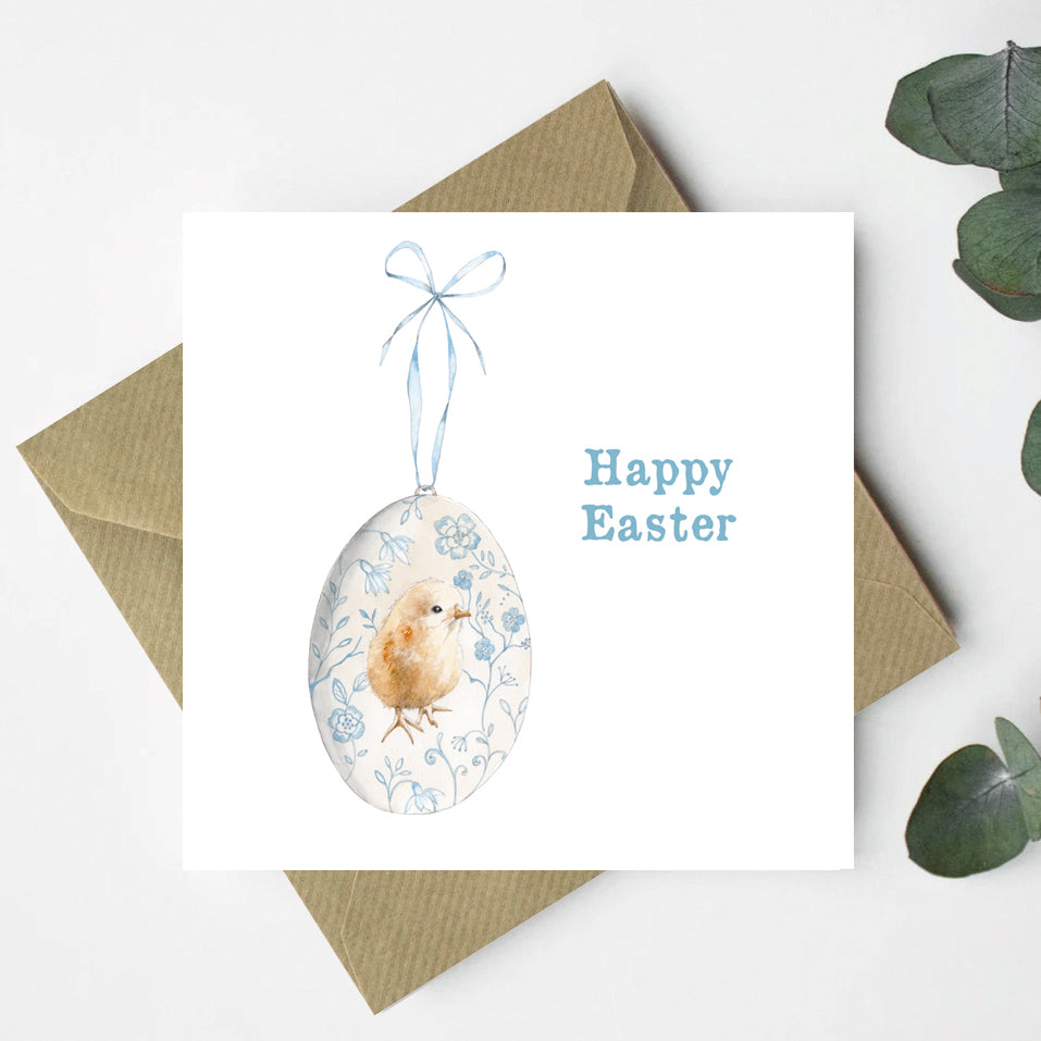 Easter Egg Chick Greeting Card - Adorable Celebration Card Featuring a Cuddly Chick Designed for Easter