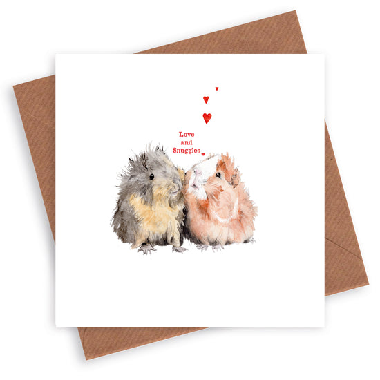 Snuggle Up with Our Adorable Guinea Pig Greeting Card - Perfect for Animal Lovers