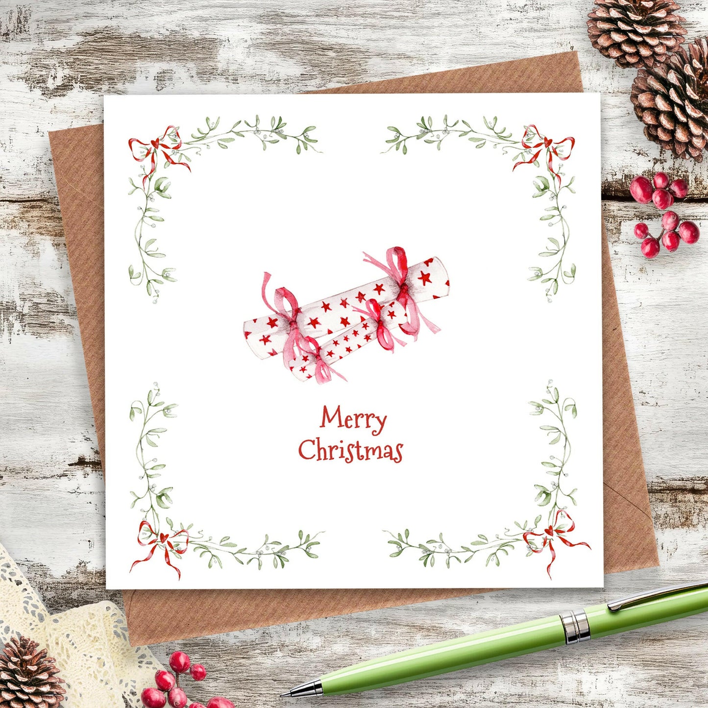 Christmas Crackers Greeting Card