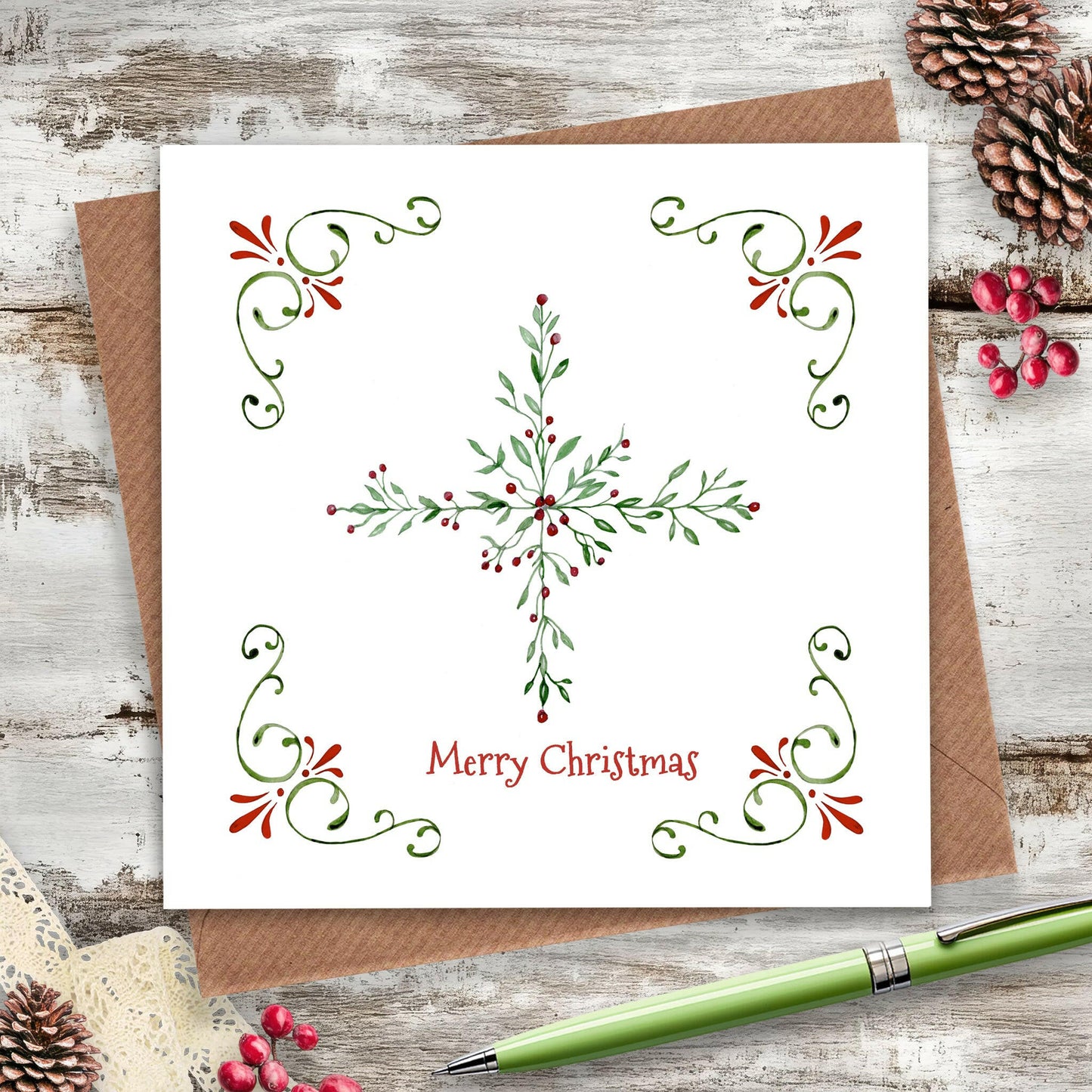 Christmas Snowflake Greeting Card