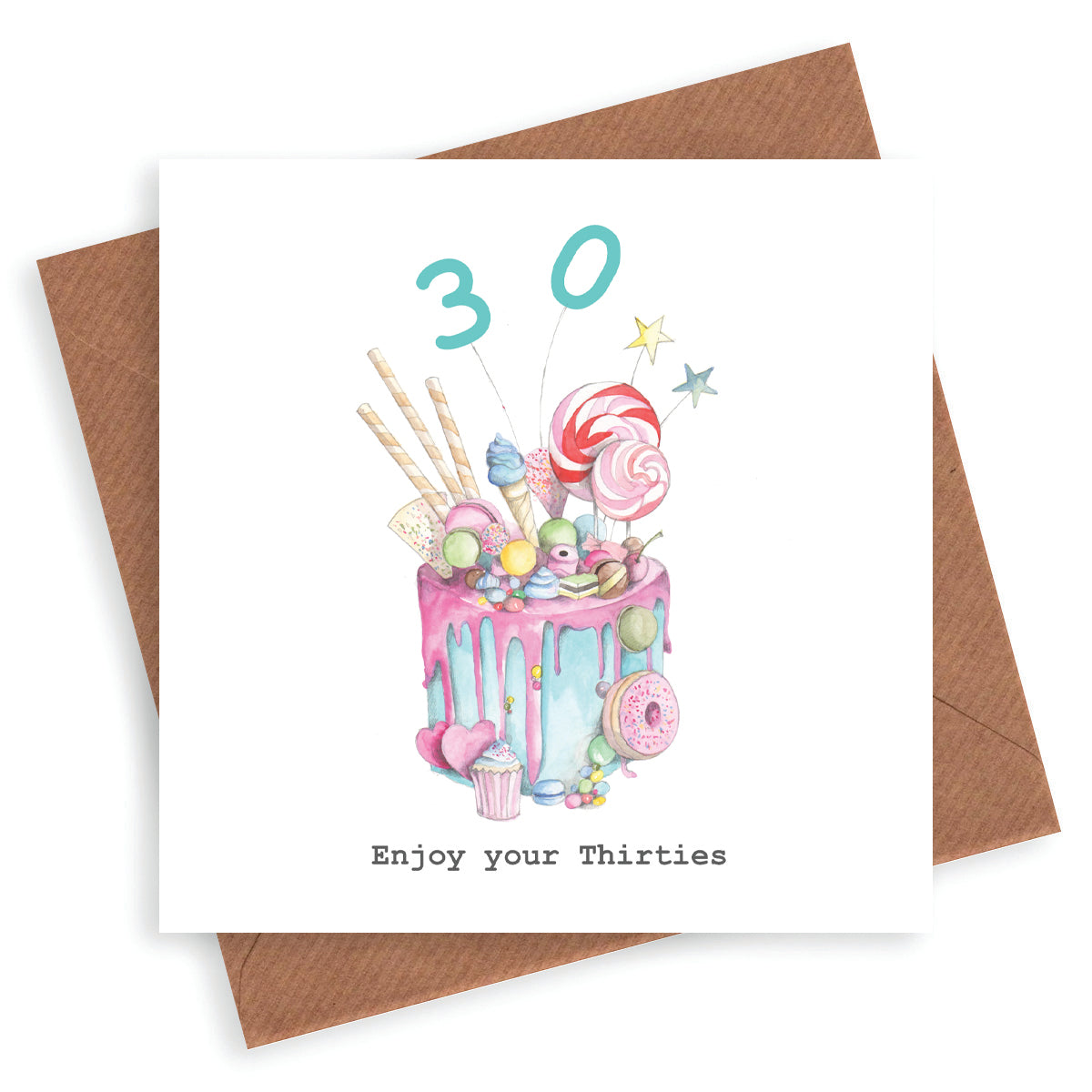 Hand finished Premium Truly Scrumptious Cake 30th Birthday Card