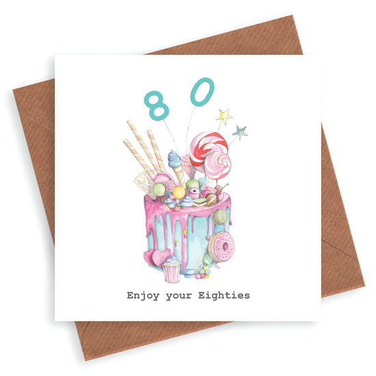 Premium Hand Finished Truly Scrumptious 80th Birthday Cake Card - Perfect Gift for Cake Lovers