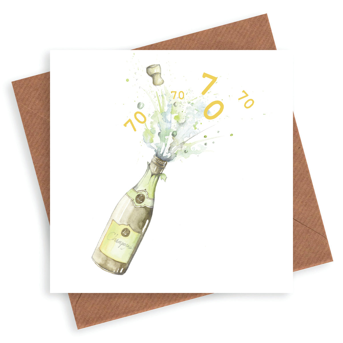 Premium Hand Finished 70th Birthday Card for Someone Special - Elegant Champagne Design