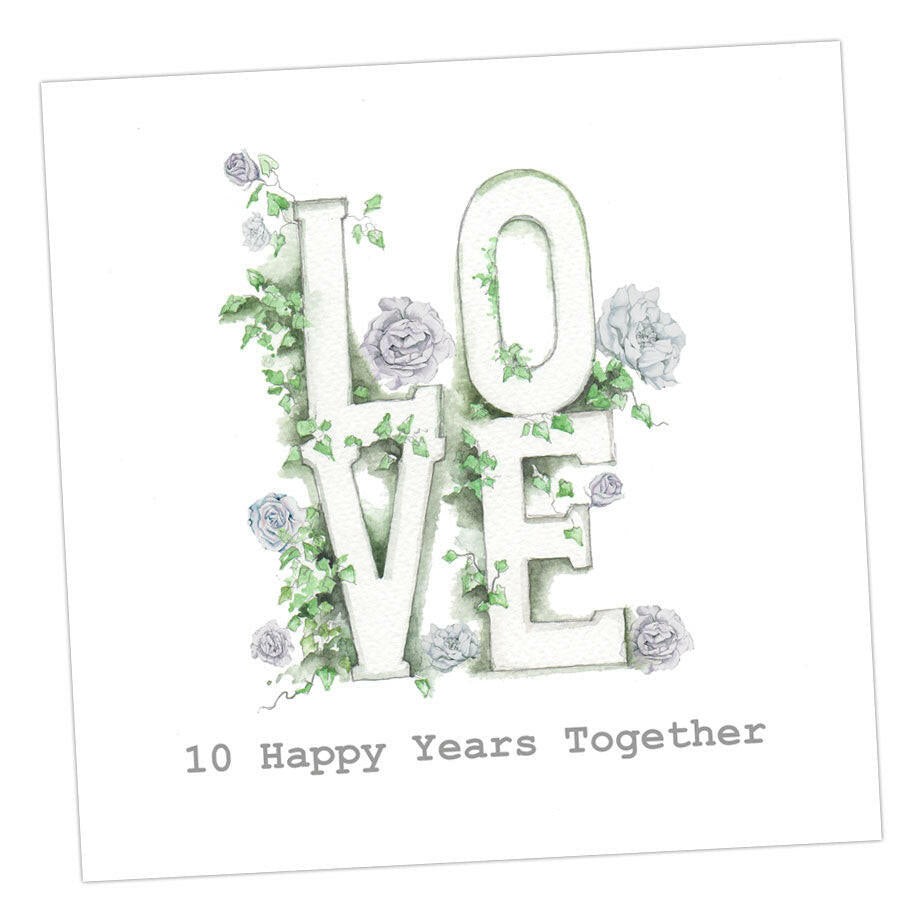 Love 10 Year Anniversary Card Greeting & Note Cards Crumble and Core   