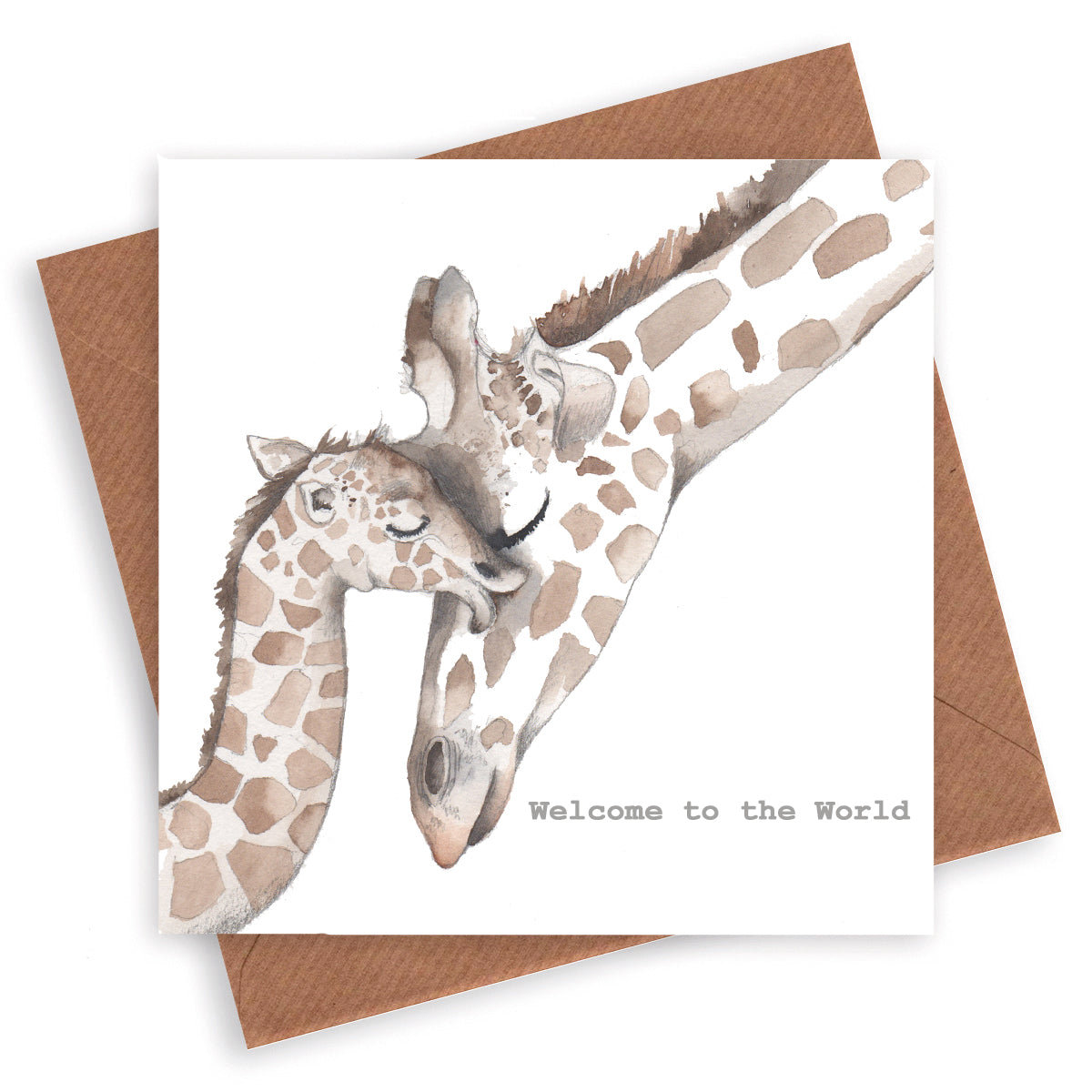 Premium New Baby Giraffes Card - Handcrafted and Adorable Animal-Themed Greeting for Your Little Ones Arrival