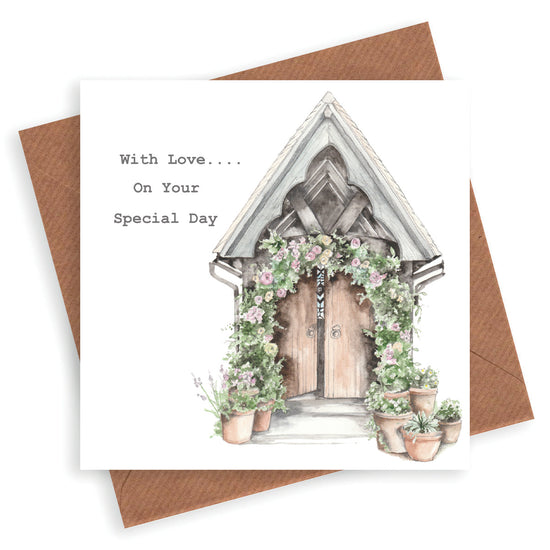 Church Doorway Wedding Card