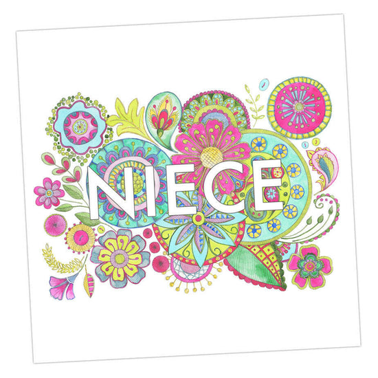 Embroidered Niece Greeting Card Greeting & Note Cards Crumble and Core   