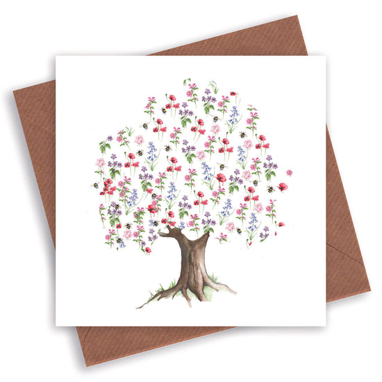 Cut Out Floral Tree Greeting Card