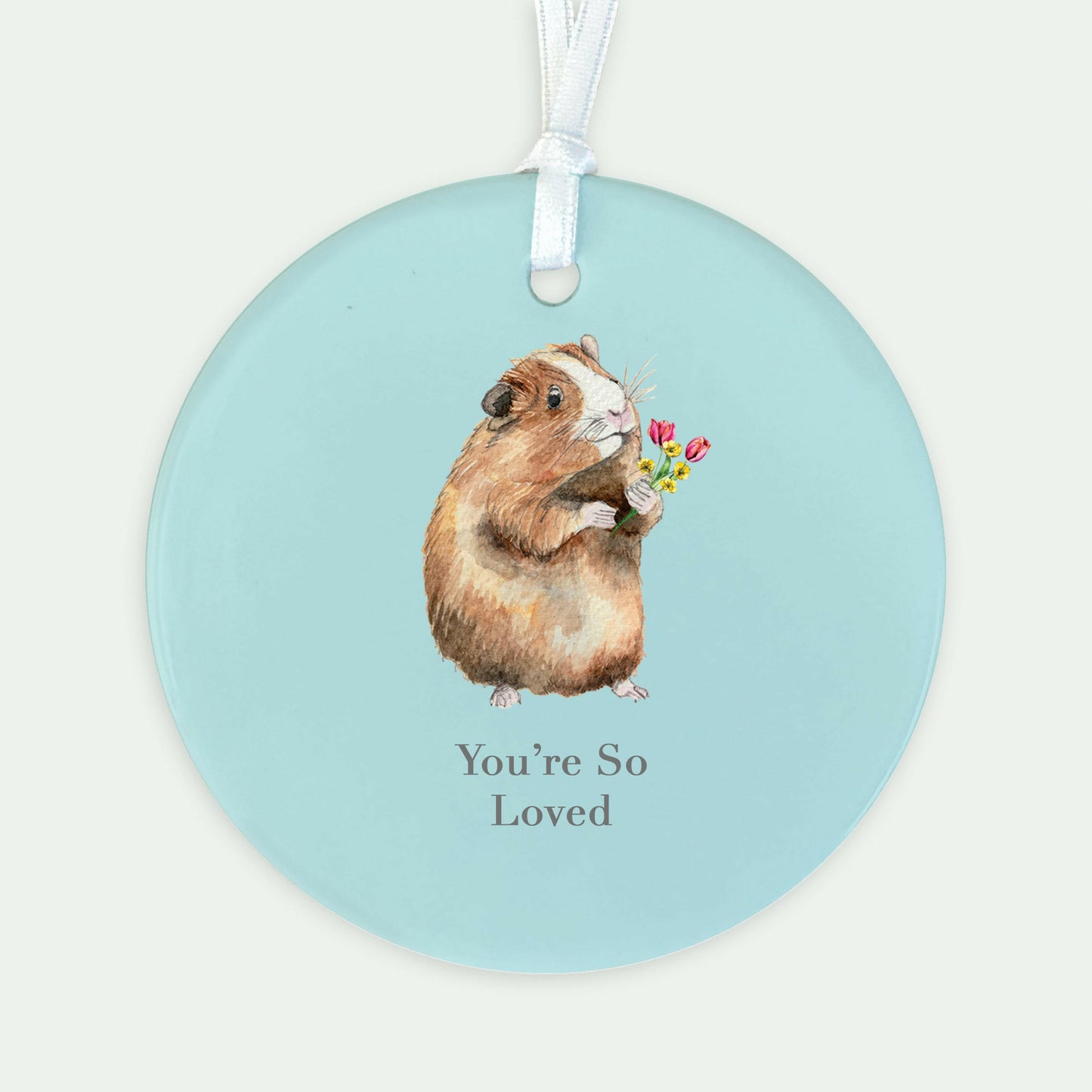 A6 Greeting Card with Ceramic Keepsake - Guinea Pig So Loved Greeting & Note Cards Crumble and Core   