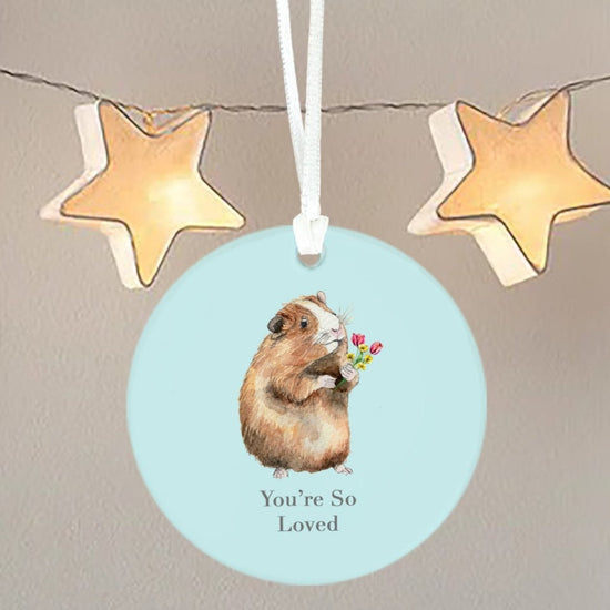 Hanging Ceramic Decoration - Guinea Pig So Loved