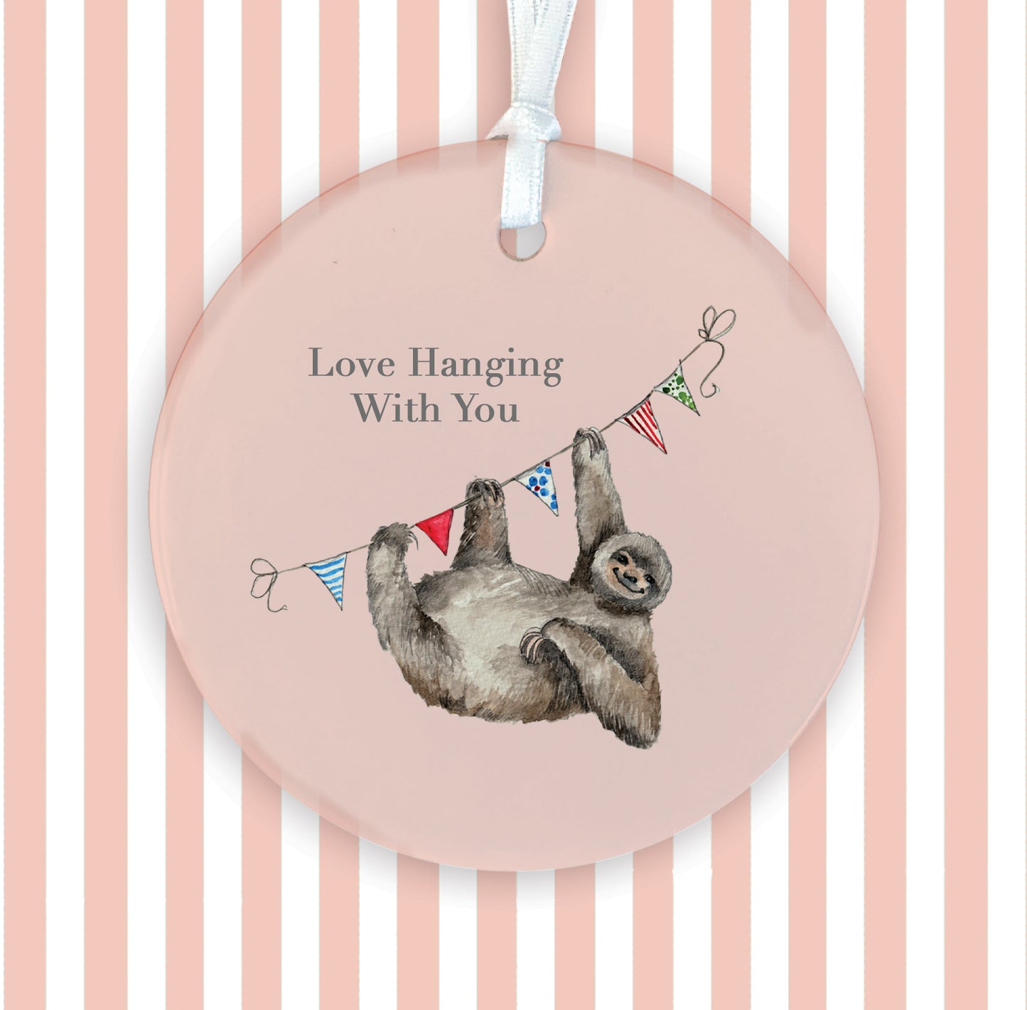 Hanging Ceramic Decoration - Sloth Love Hanging