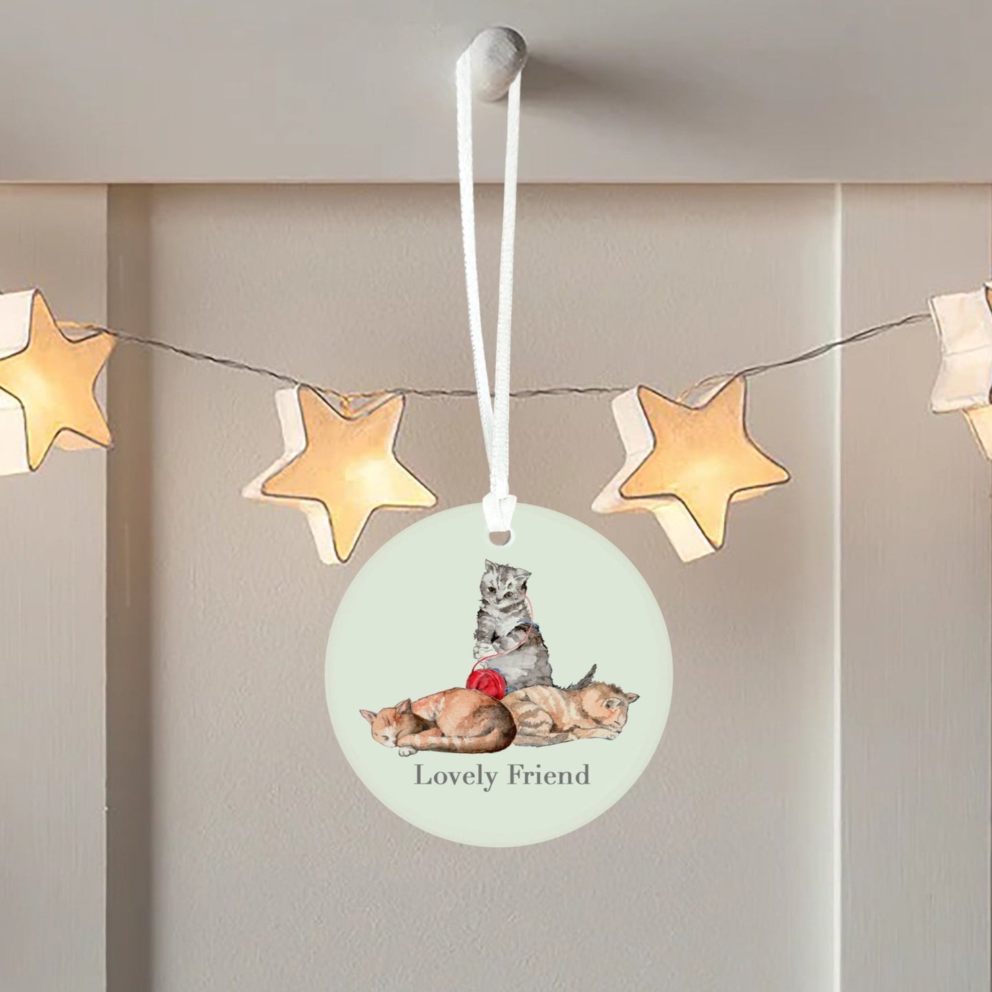 Hanging Ceramic Decoration - Cats Lovely Friend