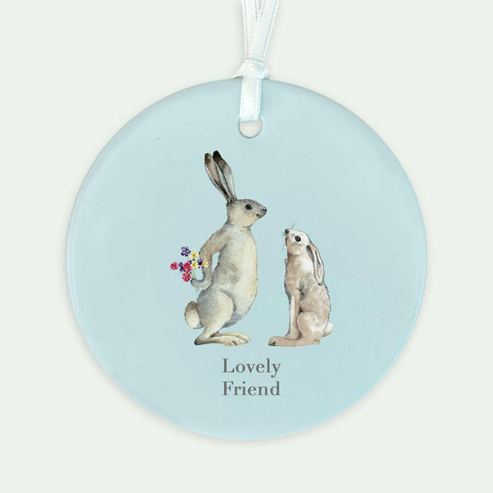 A6 Greeting Card with Ceramic Keepsake - Hare Lovely Friend Greeting & Note Cards Crumble and Core   