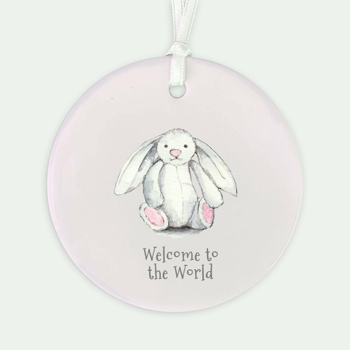 A6 Greeting Card with Ceramic Keepsake - Baby Girl Bunny Greeting & Note Cards Crumble and Core   