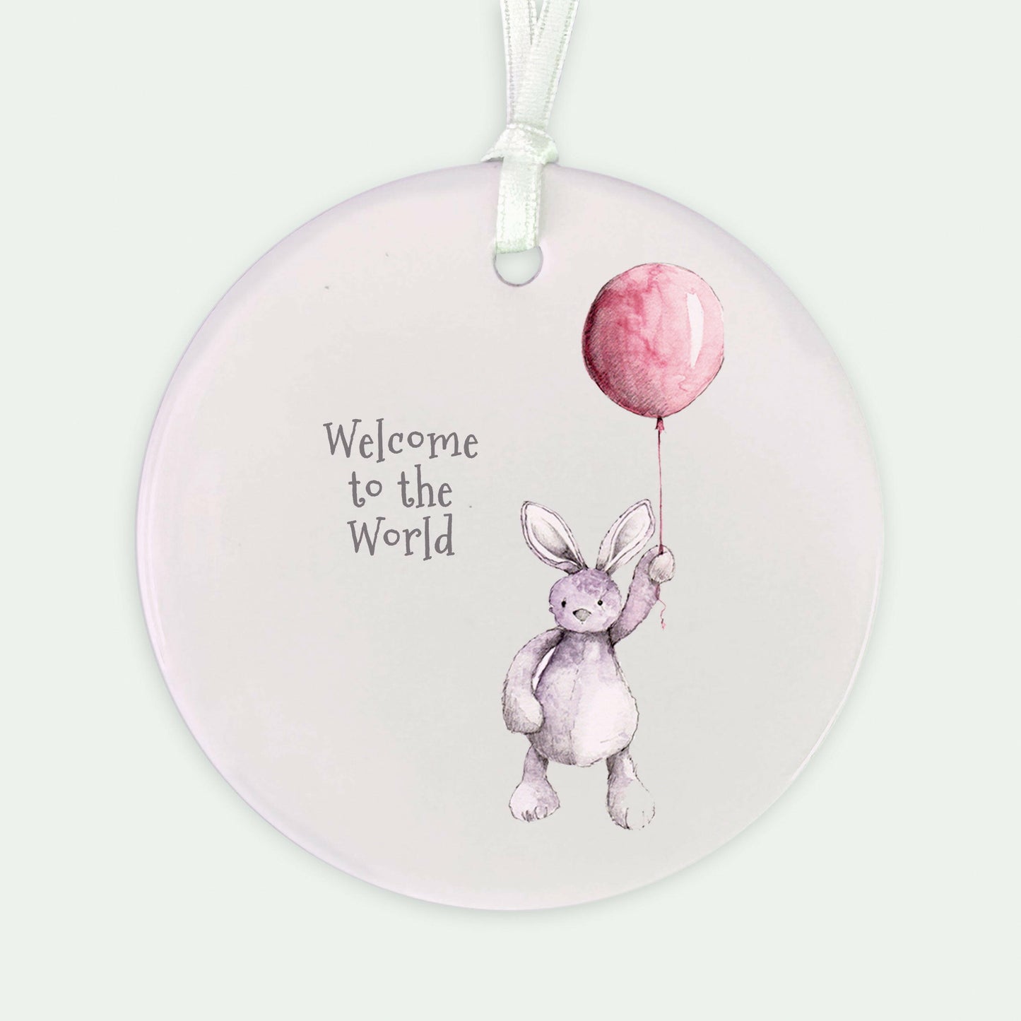 A6 Greeting Card with Ceramic Keepsake - Baby Girl Teddy and Balloon Greeting & Note Cards Crumble and Core   