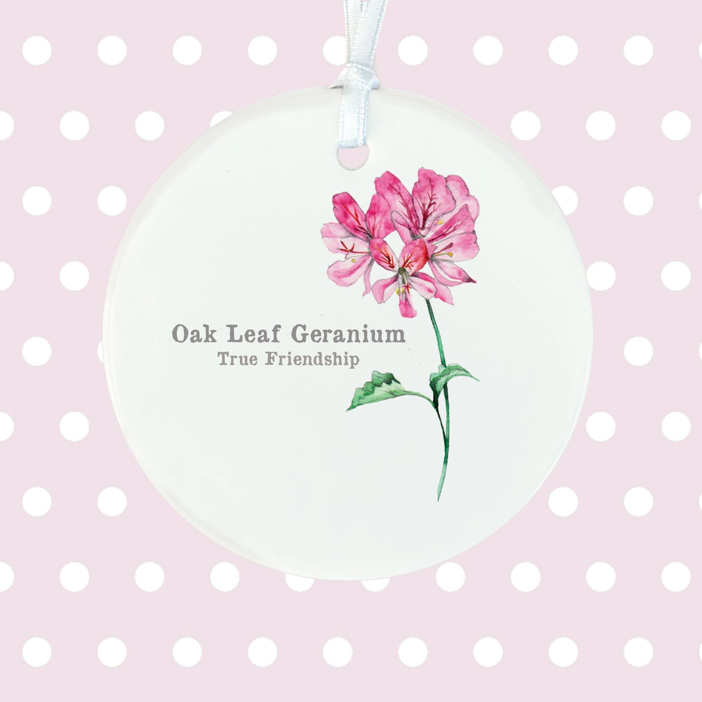 Hanging Ceramic Decoration - Flowers Oak Leaf