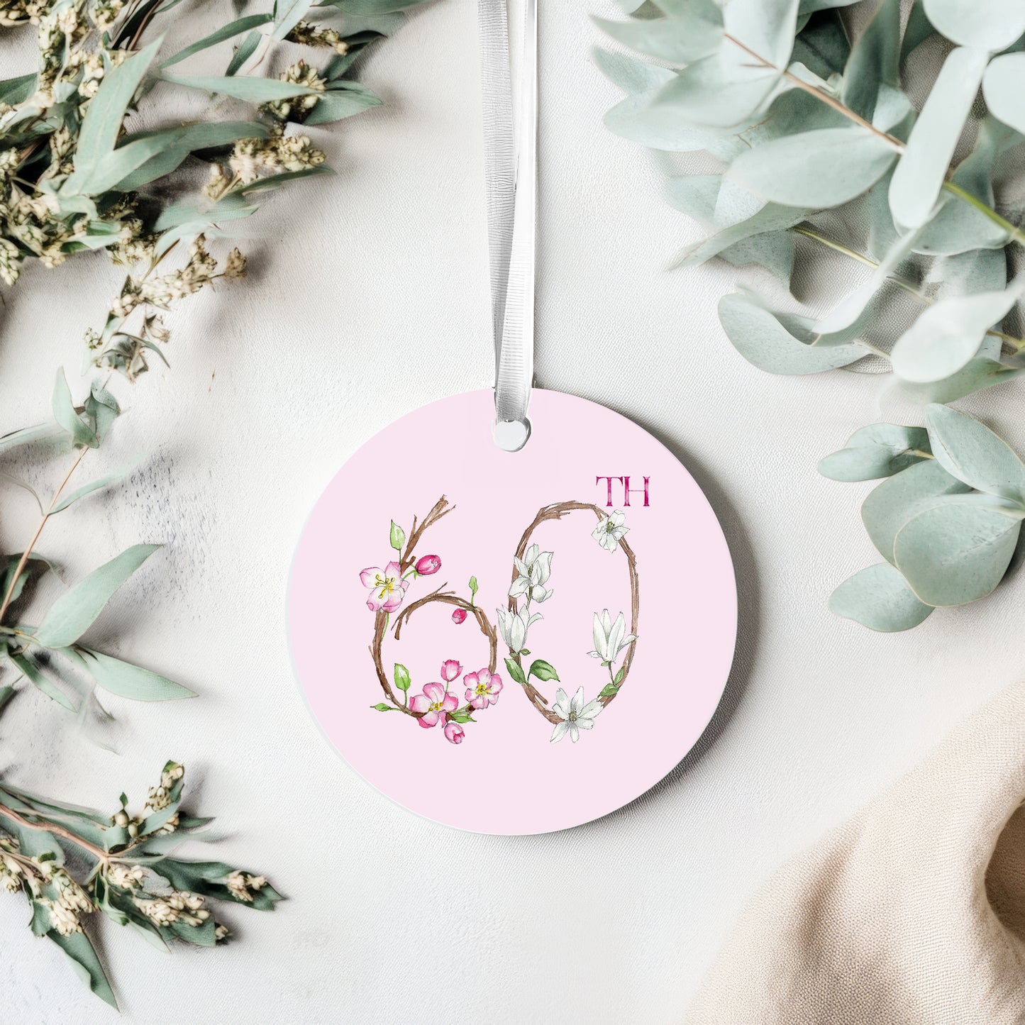 Hanging Ceramic Decoration - 60th Birthday Keepsake Gift