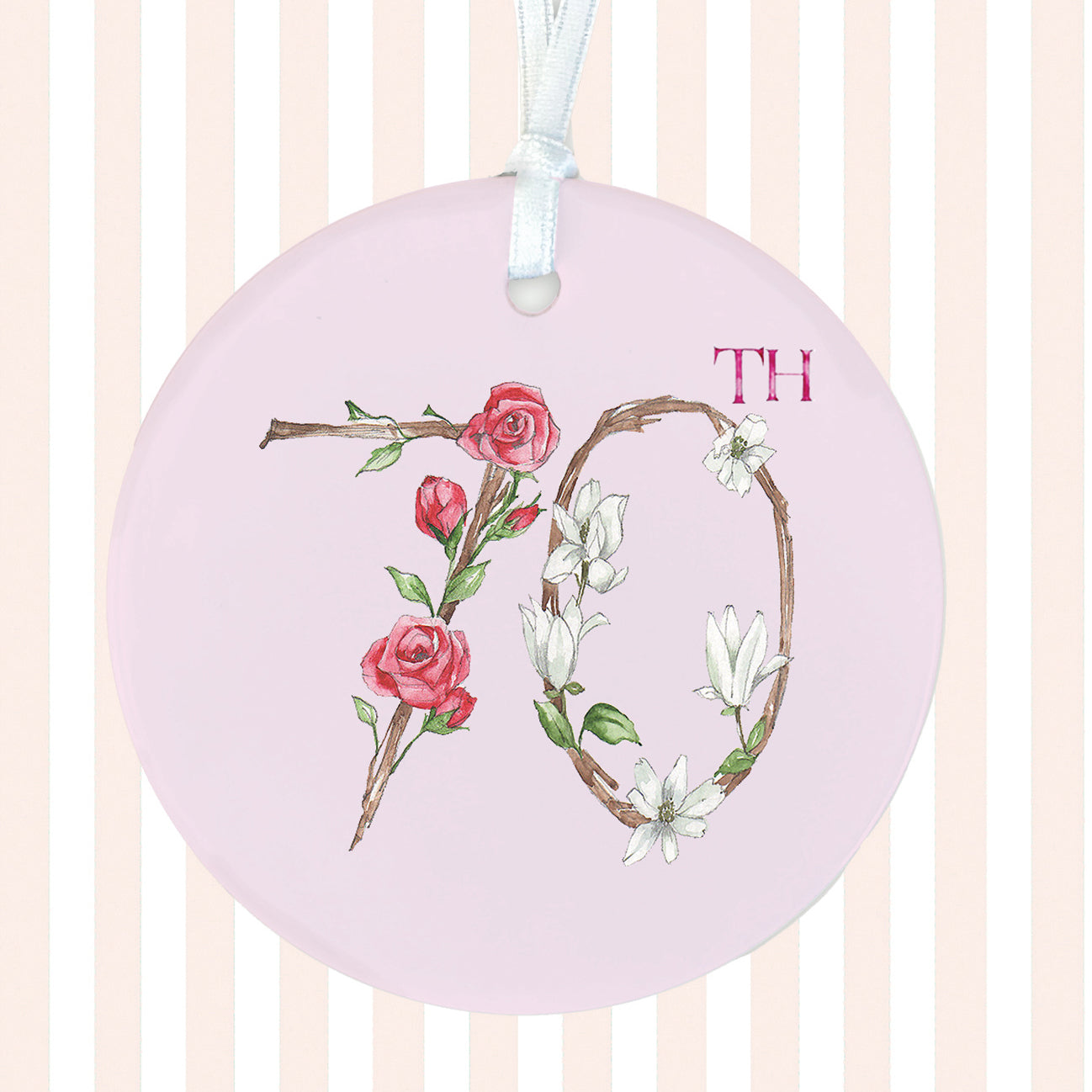 Hanging Ceramic Decoration - 70th Birthday Keepsake Gift