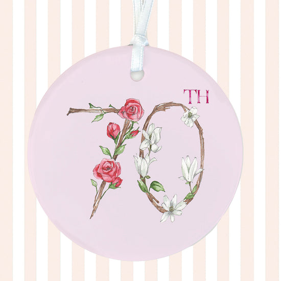 Hanging Ceramic Decoration - 70th Birthday Keepsake Gift